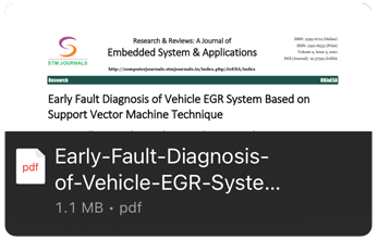 Early Fault Diagnosis of Vehicle EGR System Based on Support Vector Machine Technique